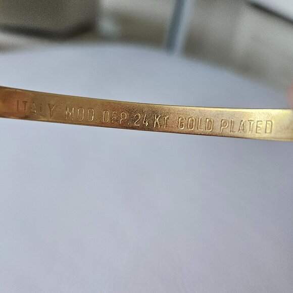 Vintage Gucci Gold GG Brown Snakeskin Bracelet in Yellow - Picture 4 of 4